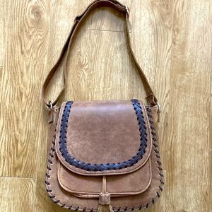 Large Rawhide Saddle Bag w Decorative Braid & Tassel,Full-grain Leather Bag AIDA